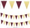 Graduation Decorations Maroon Gold 2025/Fall Bridal Shower/Burgundy Gold( 2pcs Triangle Banners)